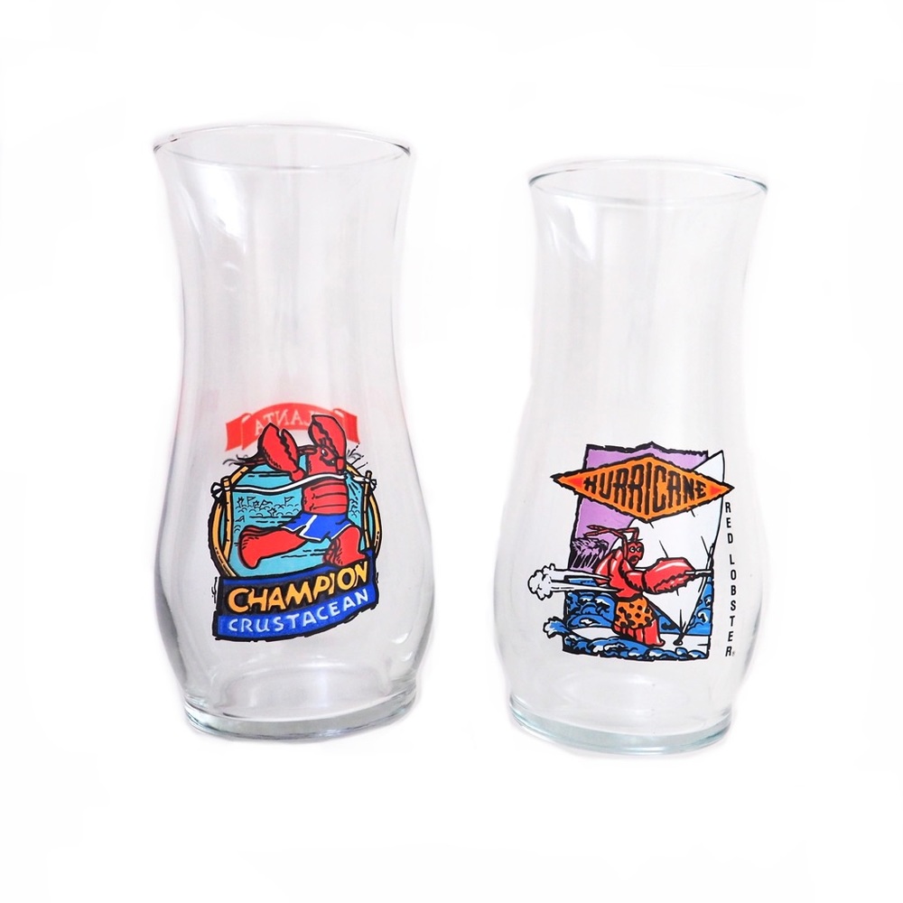 Red Lobster Vintage Souvenir Glass Cups